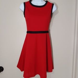 China Red Sleeveless A-Line Dress